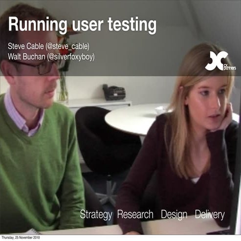 Running user testing
