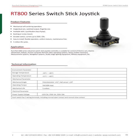 RunnTech RT800 series Switch Stick Joystick