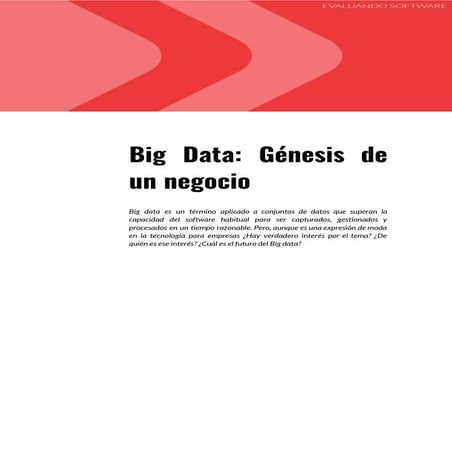 Big Data: Génesis de un negocio