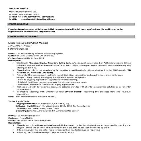 Rupal resume2016(b.tech)