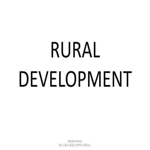 Rural development 