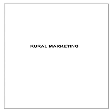 Rural marketing