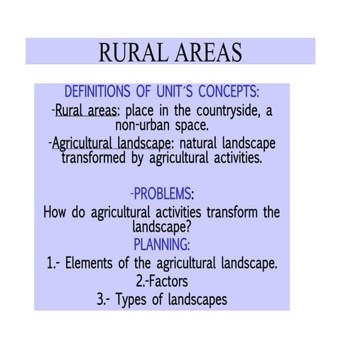Rural areas