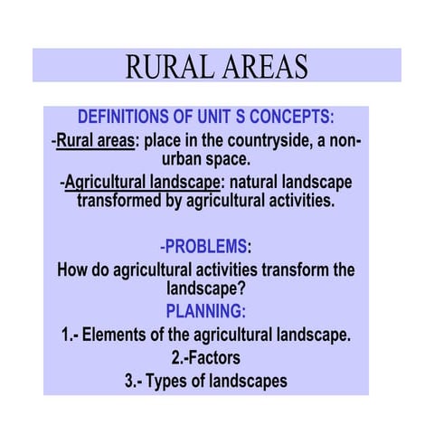 Rural areas