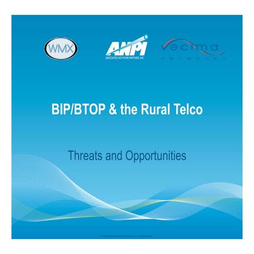Rural Broadband Stimulus. Opportunities & Threats to Rural Telcos