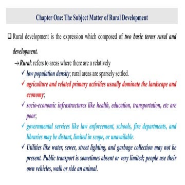 Rural and urban development | PPTX
