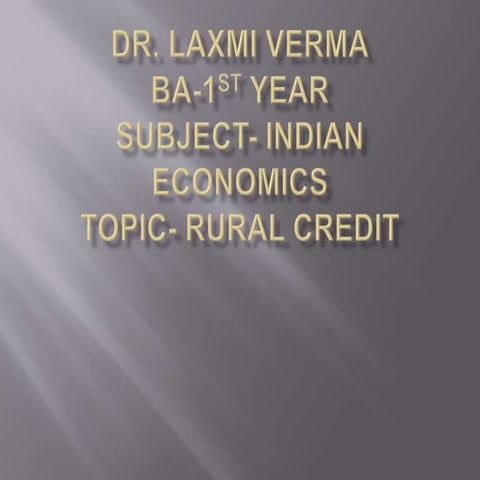 Rural credit 