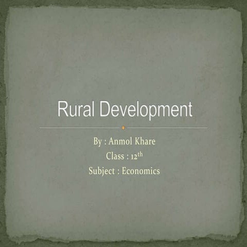 Rural development class 12 Economics