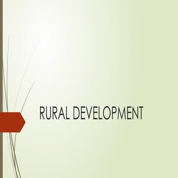 development of rural areas of indian economy | PPTX