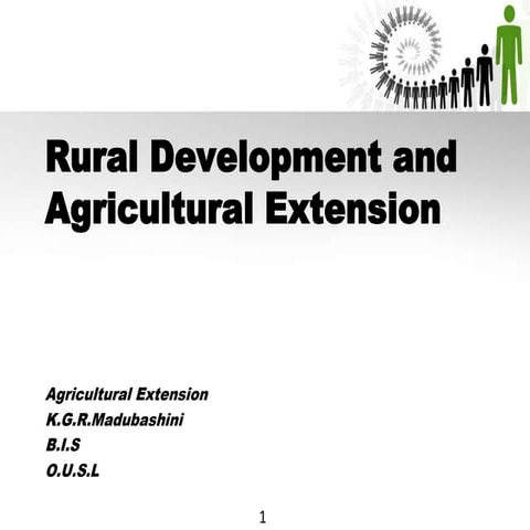 Rural development and agricultural extension