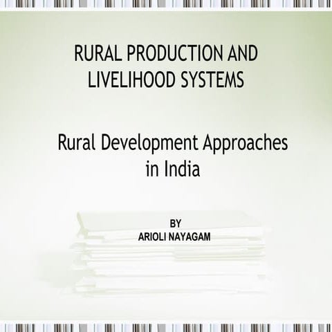 Rural development approaches
