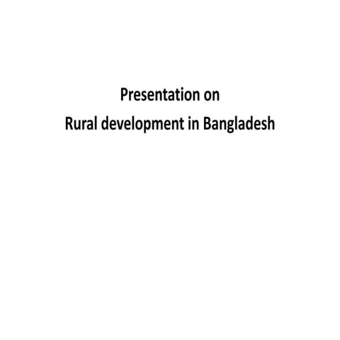 Rural development in bangladesh