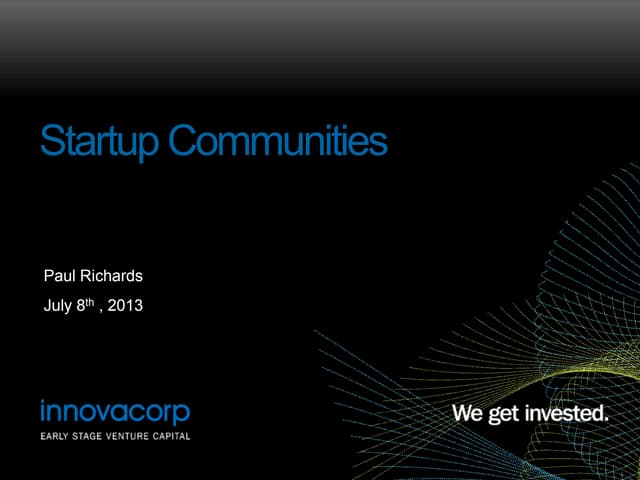 Building Startup Communities: Annapolis Valley