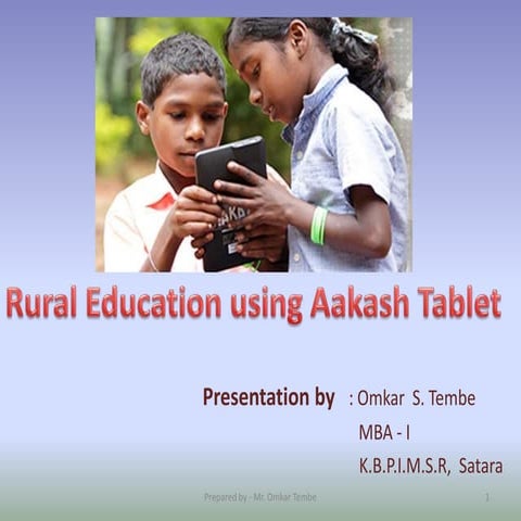 Rural Education Using Akash Tablet