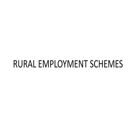 Rural employment schemes