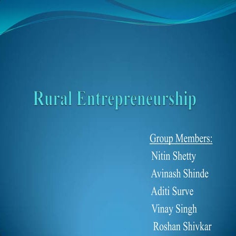Rural entrepreneurship final