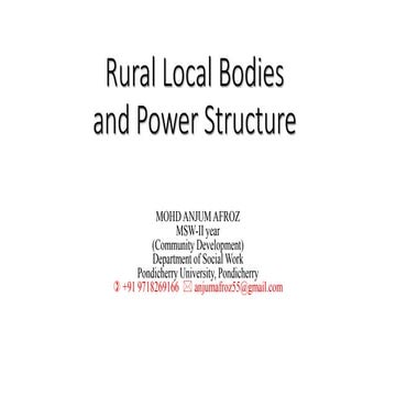Rural local bodies and function Panchayati Raj System (PRIs)