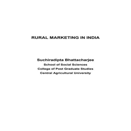 Rural marketing in india | DOCX