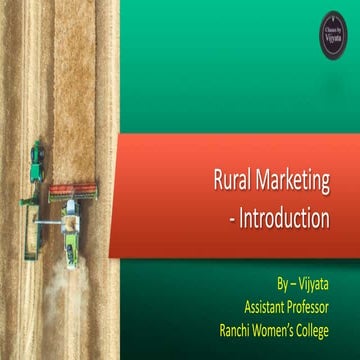 Introduction to Rural marketing 