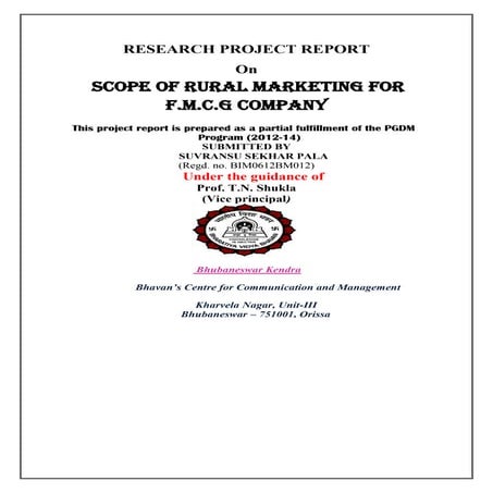 Rural marketing on fmcg sector pdf