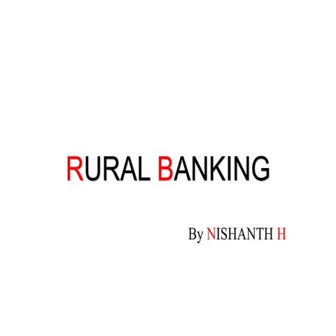Rural marketing mod 3  rural marketing of financial services