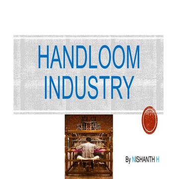 Rural marketing mod 5  hand loom industry