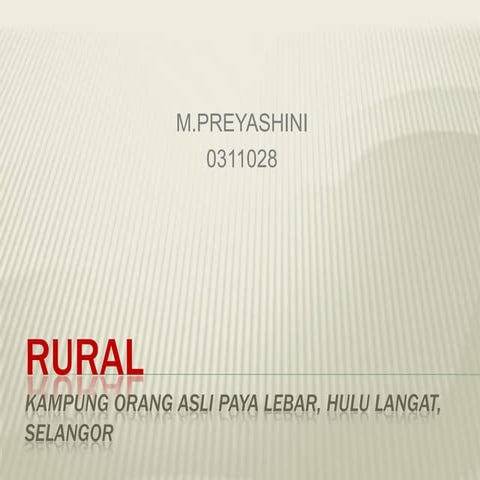 Rural area