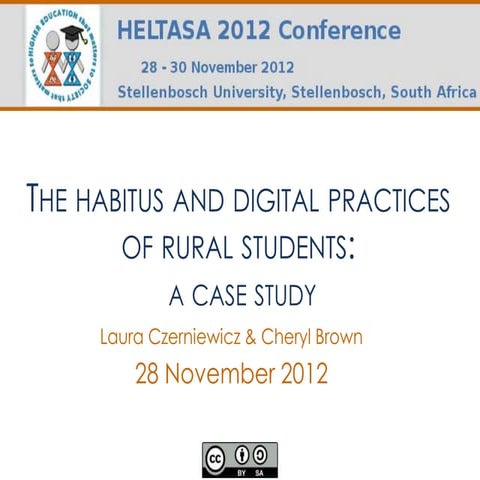 Rural students' habitus & technology practices