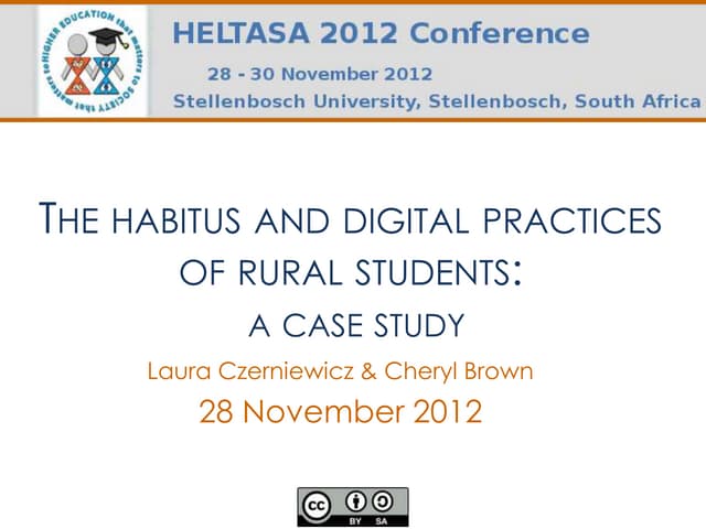 Rural students' habitus & technology practices