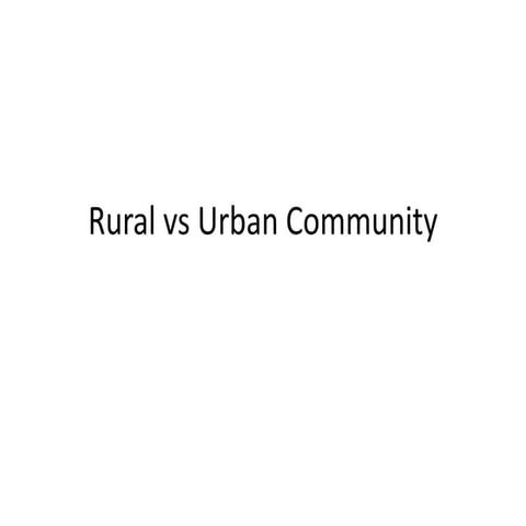 Rural vs urban community - Imran Ahmad Sajid