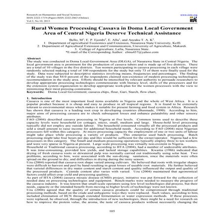 Rural women processing cassava in doma local government area of central niger...