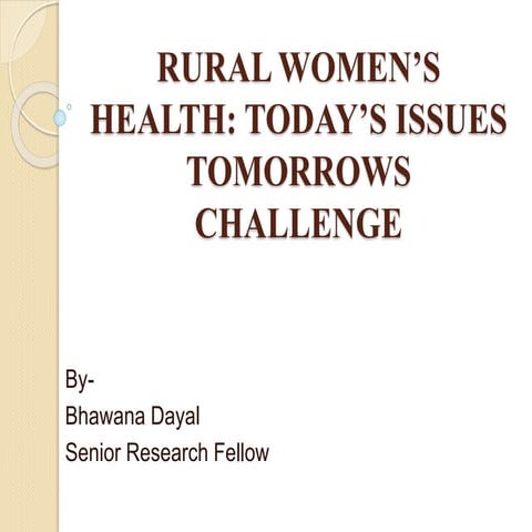 Rural women’s health | PPTX