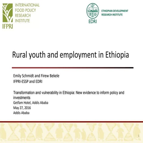 Rural youth and employment in Ethiopia
