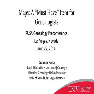 Maps: a "Must Have" for Genealogists