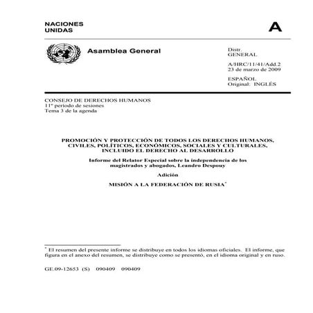 MISIÓN A LA FEDERACIÓN DE RUSIA