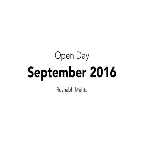 Open Day - September 2016