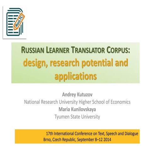 RusLTC at TSD-2014 (Brno)