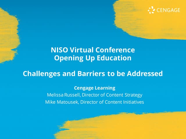 Russell Matousek Challenges and Barriers