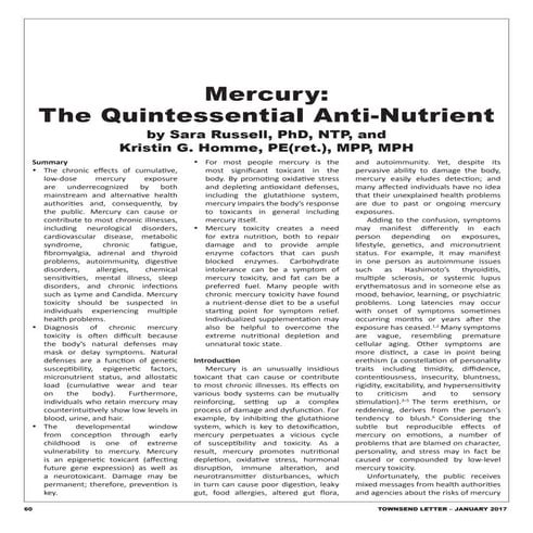 Mercury: The Quintessential Anti-Nutrient