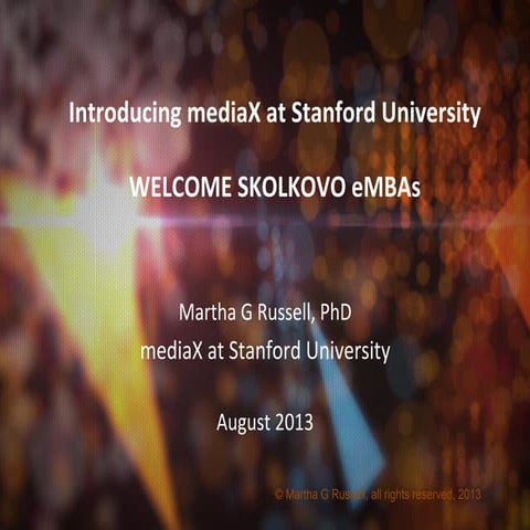 Discovery Collaborations with mediaX at Stanford University