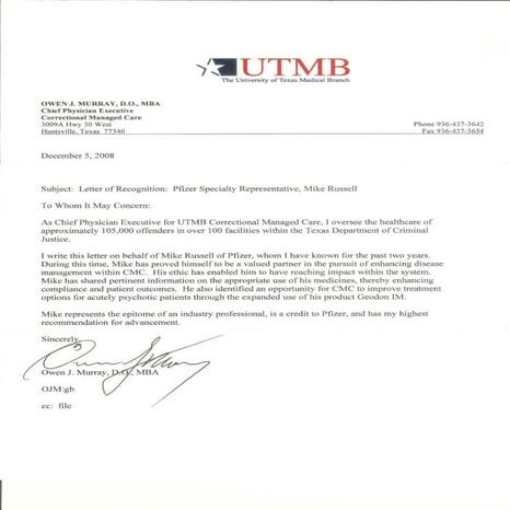 Letters Of Recommendation