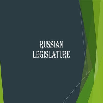 Russia Legislature and government system