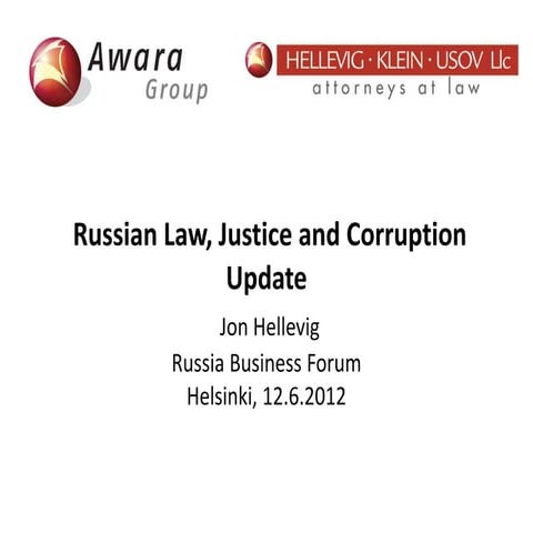 Russian law, justice and corruption (eng)