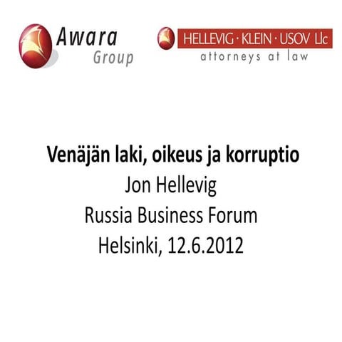 Russian law justice and corruption (fin)