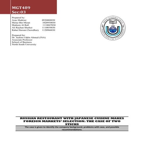 Case on Russian restaurant with Japanese cuisine makes foreign markets selection. "The case of two sticks"