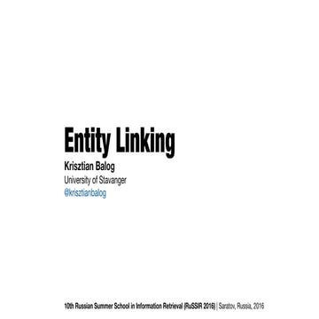 Entity Linking | PPT