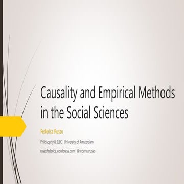 Causality and empirical methods in the social sciences