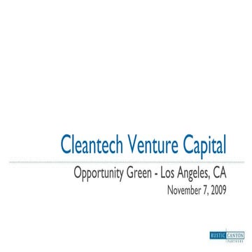 John Babcock, Cleantech/Green Venture Capital, at Opportunity Green Business ...
