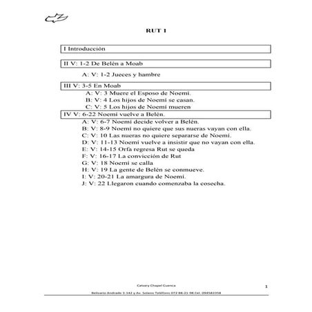 COMENTARIO DEL LIBRO DE RUT 