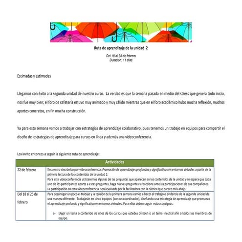 Ruta de aprendizaje unidad 1 | PDF